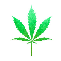 Gold cannabis indica leaf vector