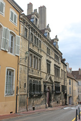 Fototapeta na wymiar Houses on a street in Dole, France