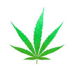 Glitter green cannabis leaf vector