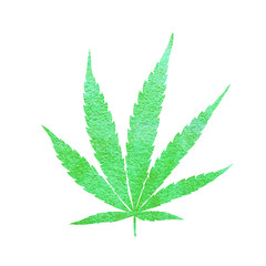 Glitter green cannabis leaf vector