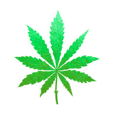 Glitter green cannabis leaf vector