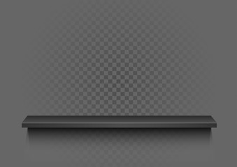 black shelf on transparent background