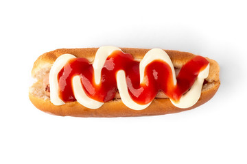 Hot dog isolated on white background. 
