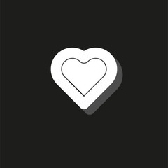 heart love icon - vector heart illustration, valentine day romantic concept isolated
