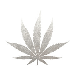 Silver cannabis leaf vector