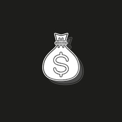 money bag icon - vector dollar sign - banking cash - finance investment icon
