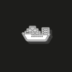 vector shipping boat illustration - travel icon - cruise boat symbol