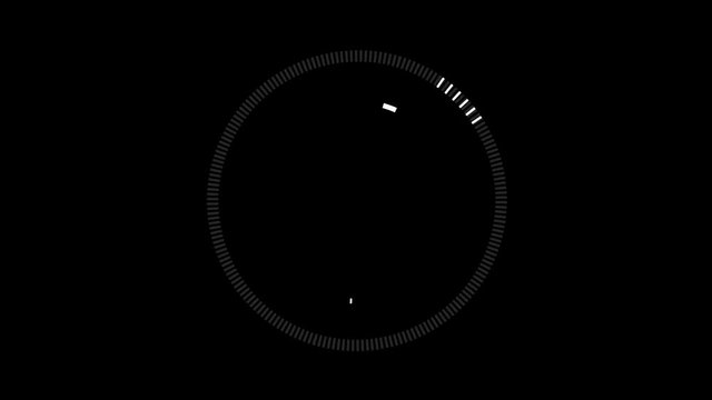 UX Dashed Clock Timer. A simple and clean circular loading symbol with ticks and a secondary timer.