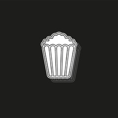 vector pop corn, popcorn box illustration isolated