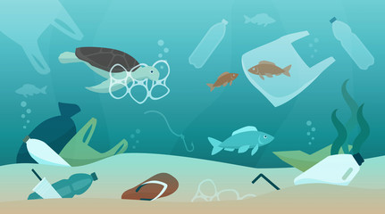 Ocean pollution and its impact on ecosystem © elenabsl