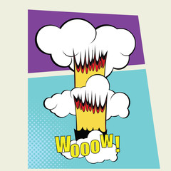 Illustration comic book. Page design template. Color