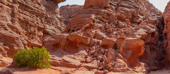 Coloured Canyon is a rock formation on Sinai peninsula. Sights of Nuweiba, Egypt.