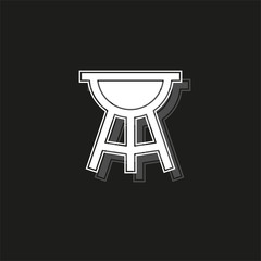 vector bbq grill illustration - food party icon, outdoor picnic barbecue sign
