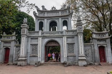 Fototapeta na wymiar The main gate of the Temple of Literature - Van Mieu, Hanoi