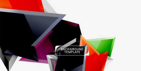 Minimal geometrical triangles with 3d effect abstract background template