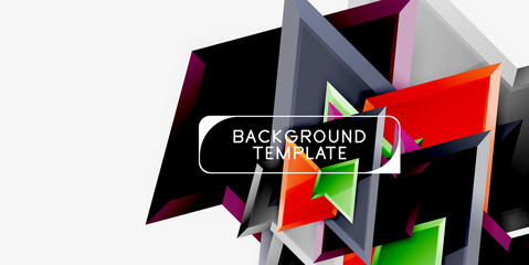 Minimal geometrical triangles with 3d effect abstract background template