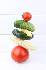Fresh vegetable on white background