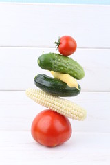 Fresh vegetable on white background