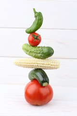 Fresh vegetable on white background