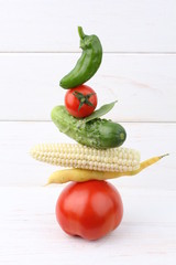 Fresh vegetable on white background