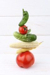 Fresh vegetable on white background
