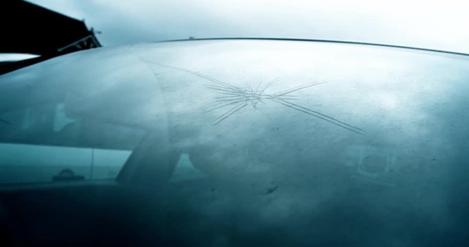 Broken car windshield needing replacing