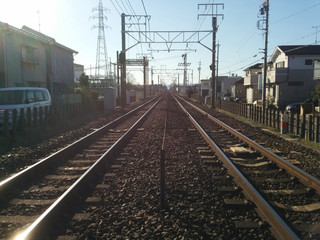 Fototapeta na wymiar the railway at the early morning / 早朝の鉄路（鉄道・線路）