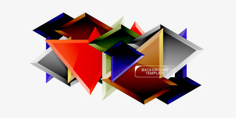 Triangular low poly background design, multicolored triangles. Vector