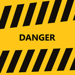 Danger tapes. Warning tape. Black and yellow line striped