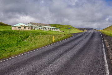 Fototapeta na wymiar So called Ring Road, main road in Iceland near Vik town