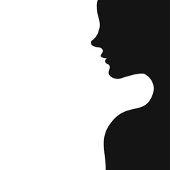 Silhouette woman portrait