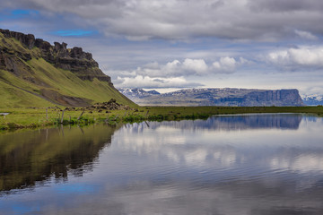 Icelandic landscape seen from Ring Road in southern Iceland