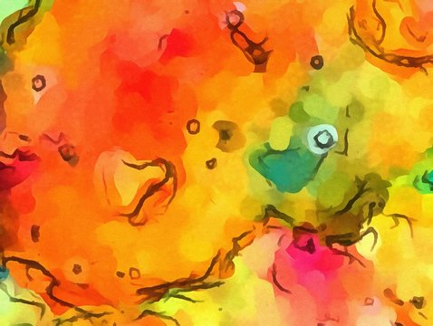 Abstract acrylic watercolor background. Colorful high resolution texture. Warm and bright colors pattern. © Dina