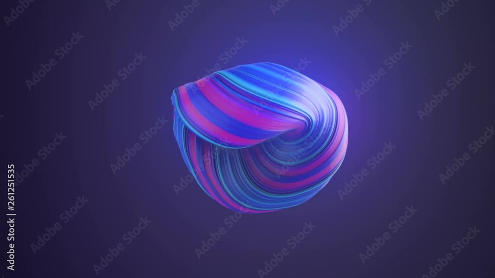 Poster Blue and pink colored twisted shape motion graphics background. Computer generated abstract geometric 3D render loop animation. 4K, Ultra HD resolution.