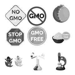 Vector design of transgenic and organic symbol. Set of transgenic and synthetic stock vector illustration.