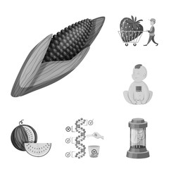 Isolated object of transgenic and organic icon. Collection of transgenic and synthetic vector icon for stock.
