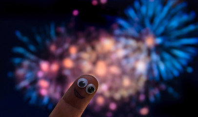 smiling face at new years evening