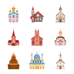 Vector illustration of religion and building logo. Set of religion and faith vector icon for stock.