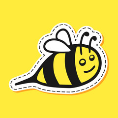 Bee sticker cartoon