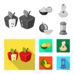 Isolated object of test and synthetic logo. Set of test and laboratory stock vector illustration.