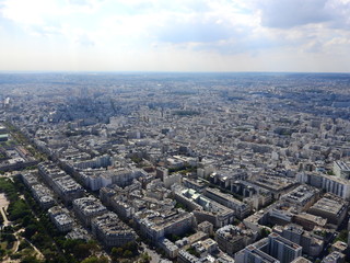 Obraz premium View of the city of Paris from the height of the Eiffel Tower.