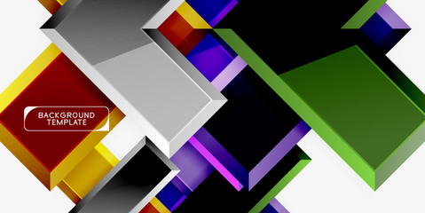 Glossy modern geometric background, abstract arrows composition