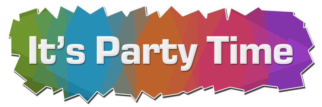 Its Party Time Colorful Background Cutout Horizontal 
