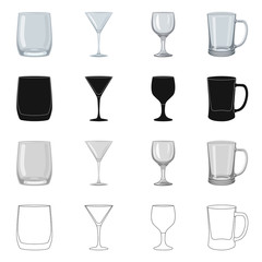 Vector illustration of form and celebration icon. Collection of form and volume stock vector illustration.