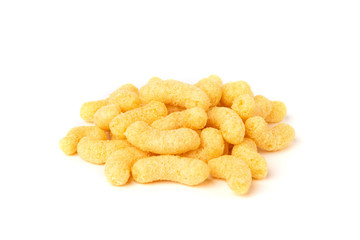 Corn sticks isolated on white background.