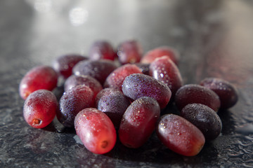 fresh grapes on a table