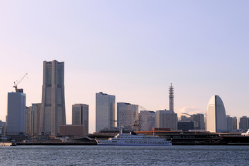 Modern scenery of port town Yokohama