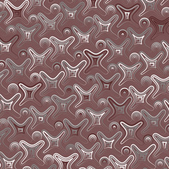 Pattern, texture. Colored abstract blots and elements of a circular shape, located on a brown background.