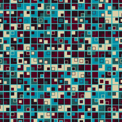 Colorful mosaic seamless pattern, background consisting of square elements. Useful as design element for texture and artistic compositions.