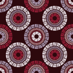 Polka dot seamless pattern. Mosaic of ethnic figures. Geometric background. Can be used for wallpaper, textile, invitation card, wrapping, web page background.